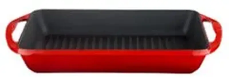Блюдо-гриль31,5x21 см h 4,4 см, с 2-мя ручками, 2 л, чугун, цвет красный