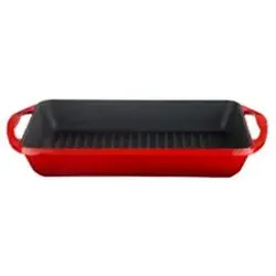Блюдо-гриль31,5x21 см h 4,4 см, с 2-мя ручками, 2 л, чугун, цвет красный