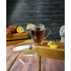 Кружка с двойными стенками 320 мл, d 8,5 см h 11,3 см, Thermic Glass (цена за 1шт)