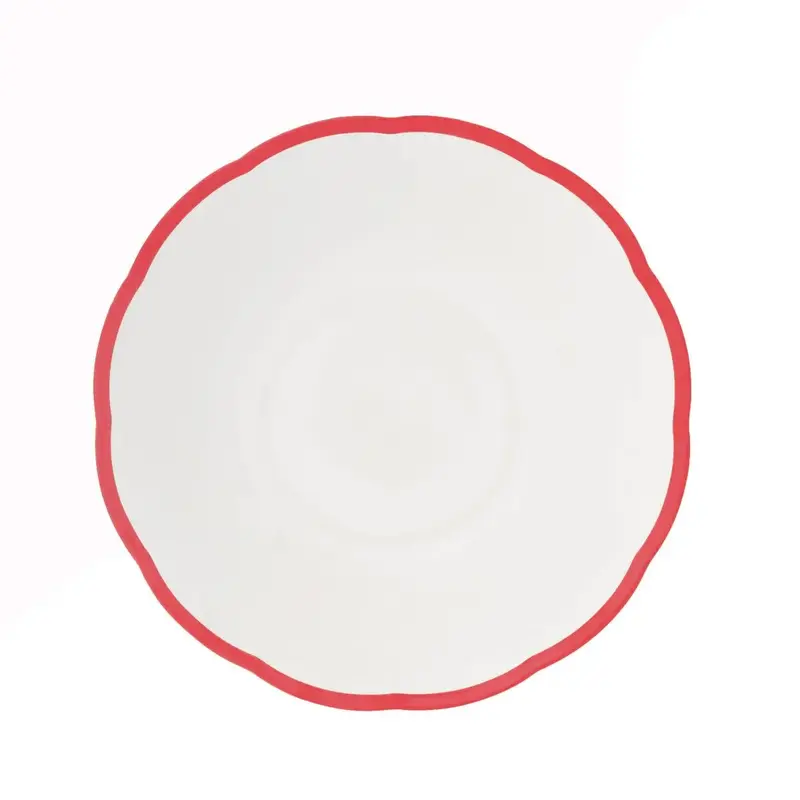 Салатник с цветным кантом (красный) Ø 23,7 см