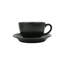 Чайный сервиз Porland Seasons  черный, на 2 персоны (Кружка 340 мл - 2 шт; Блюдце 16 см - 2 шт; Чайник 500 мл - 1 шт)