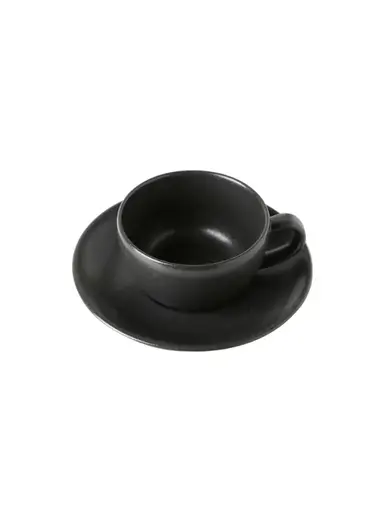 Чайный сервиз Porland Seasons  черный, на 2 персоны (Кружка 340 мл - 2 шт; Блюдце 16 см - 2 шт; Чайник 500 мл - 1 шт)