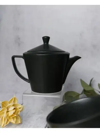 Чайный сервиз Porland Seasons  черный, на 2 персоны (Кружка 340 мл - 2 шт; Блюдце 16 см - 2 шт; Чайник 500 мл - 1 шт)