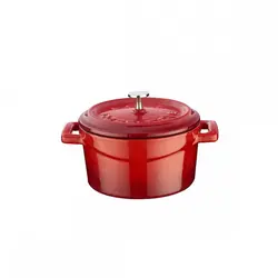 Кастрюля порционная 0,35 л, d=10 см, чугун, цвет красный "TRENDY"