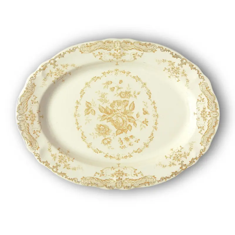 Блюдо овальное L 30,5 см, цвет декора "охра"
