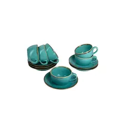 Набор чайных пар Porland Seasons 250 мл (12 предметов), бирюзовый