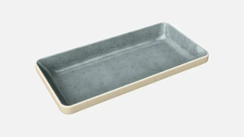 Блюдо прямоугольное (стопир.) 18x9 см, h 2,3 см, цвет серый, Nara