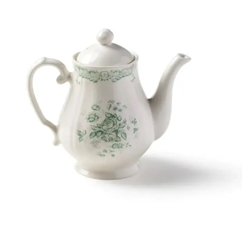 Чайник с крышкой 965 мл H 19,5 см, цвет декора "шалфей"