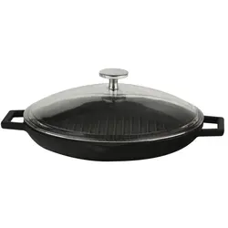 Сковорода гриль круглая с литыми ручками d 30 см