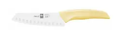 Нож японский Santoku 140/260 мм. с бороздками, желтый I-TECH Icel /1/12/
