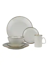 Набор из 4 предметов Porland Seasons (тарелка d 18 см, салатник d 16 см, кружка 325 мл, тарелка d 26 см), фарфор, цвет бежевый