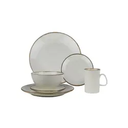 Набор из 4 предметов Porland Seasons (тарелка d 18 см, салатник d 16 см, кружка 325 мл, тарелка d 26 см), фарфор, цвет бежевый