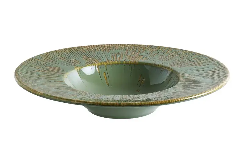 Тарелка для пасты d=280 мм. 400 мл. Снэл Зеленый чай, форма Банкет Bonna /1/6/396