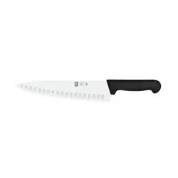 Нож поварской 260/385 мм. Шеф с бороздками, черный PRACTICA Icel /1/6/