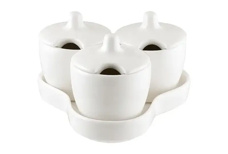 Набор для специй 3 пр. на подставке Белый Bonna /1/ 