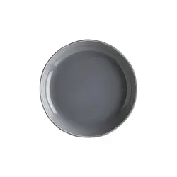 Тарелка d=250 мм. глубокая 870 мл. h=40 мм. Серый, форма Крафт волнистый край Bonna /1/6/