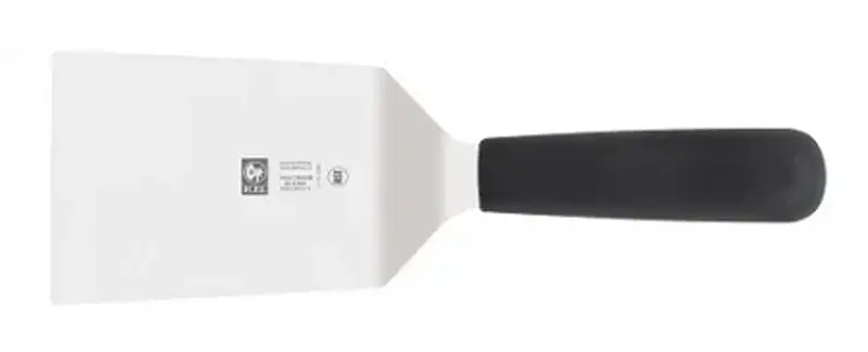 Лопатка 27,5 см. изогнутая раб. часть 11*9 см. нерж. широкая с пластик. ручкой, черная Icel /1/6/