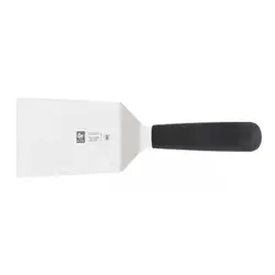Лопатка 27,5 см. изогнутая раб. часть 11*9 см. нерж. широкая с пластик. ручкой, черная Icel /1/6/