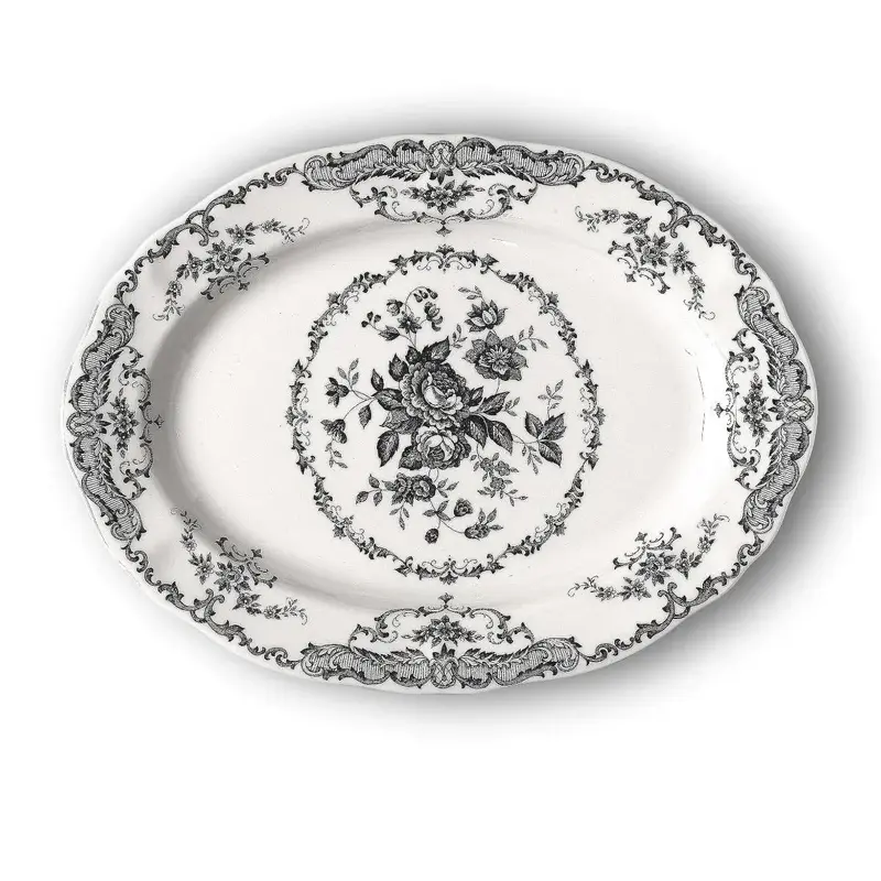 Блюдо овальное L 30,5 см, цвет декора черный