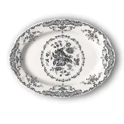 Блюдо овальное L 30,5 см, цвет декора черный