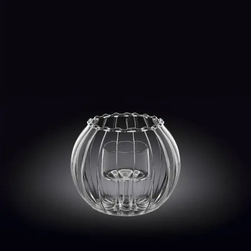 Подсвечник d=70/45 мм. h=90 мм. рельефный Термостекло Wilmax /1/48/