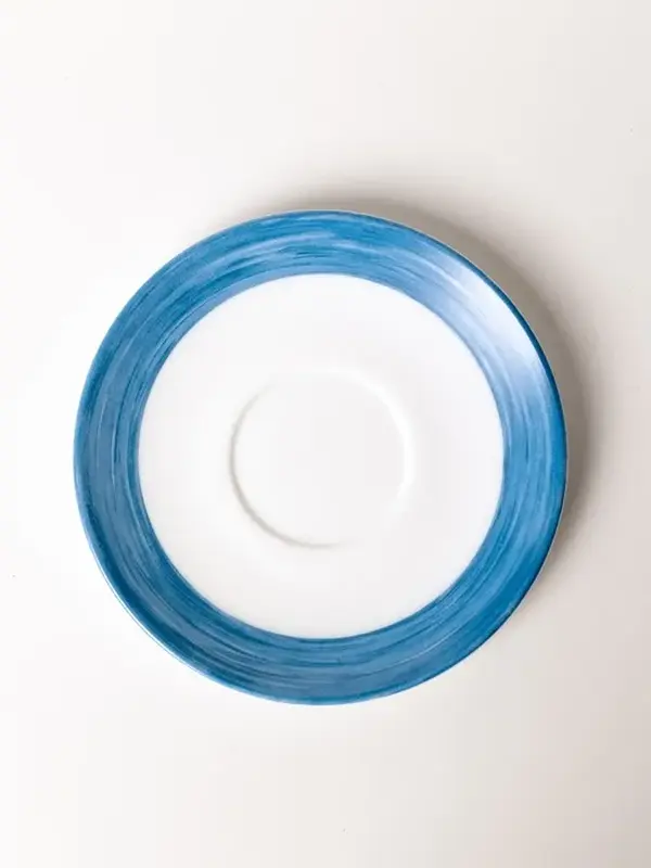 Блюдце, ARC International, Brush, синий край, (чашка 40596), d 140 мм