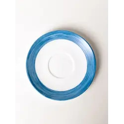 Блюдце, ARC International, Brush, синий край, (чашка 40596), d 140 мм