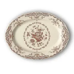 Блюдо овальное L 30,5 см, цвет декора терракотовый
