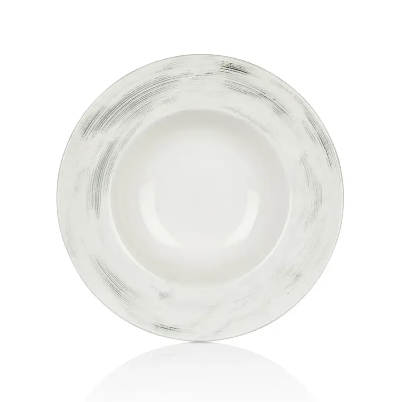 Тарелка глубокая 480 мл d 28 см h6 см для пасты, для супа Falme Grey By Bone Innovation [6]