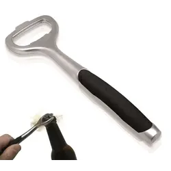 Открывалка для бутылок нерж. с прорез. ручкой VB /1/12/