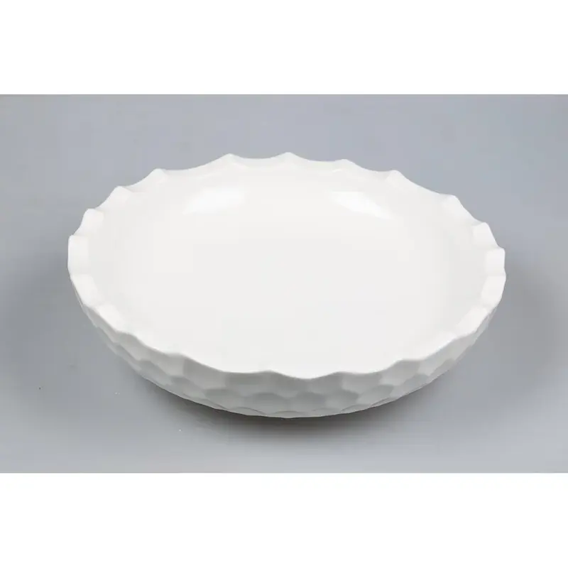 Салатник 2000 мл d 32,5 см Crush Honeycombs белый фарфор P.L. Proff Cuisine [1]