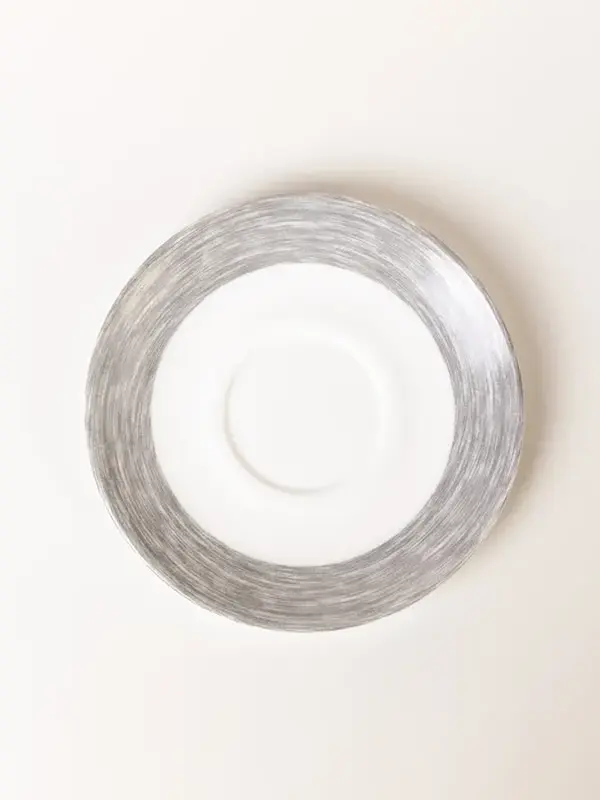 Блюдце, ARC International, Brush, серый край, (чашка 53485), d 140 мм