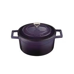Кастрюля круглая 2,82л, d 20см, H 11,5 см, чугун, цвет фиолетовый