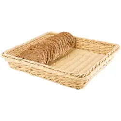 Корзина для хлеба, APS, прямоуг., бежевая, полиротанг, 32.5 * 26.5 * 6.5 см