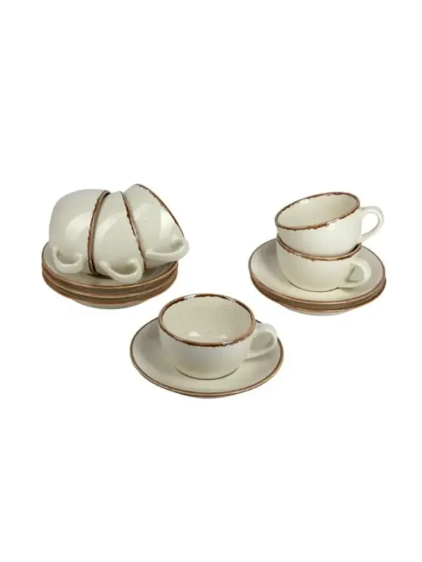 Набор чайных пар Porland Seasons 250 мл (12 предметов), бежевый