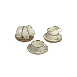 Набор чайных пар Porland Seasons 250 мл (12 предметов), бежевый