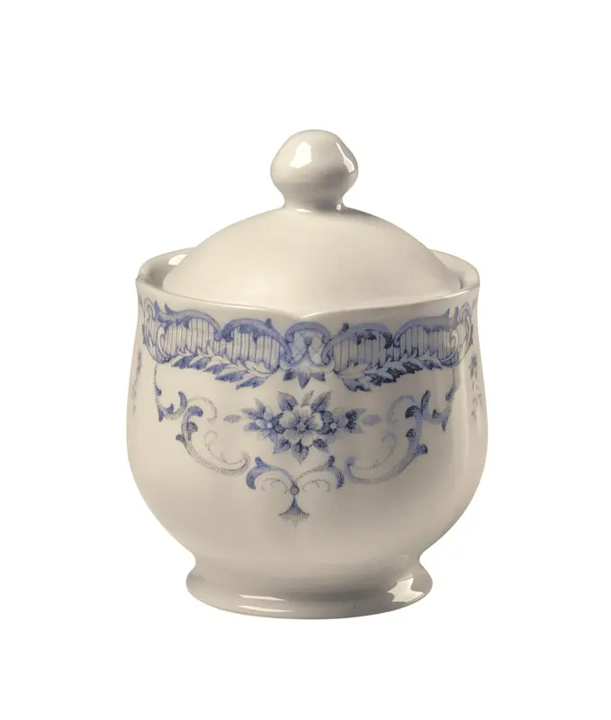 Сахарница с крышкой h 11,5, d 8,4 см, цвет декора синий