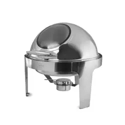 Чафиндиш (мармит) 6 л. d=35 см. круглый со стекл. крышкой Roll-Top MGsteel /1/