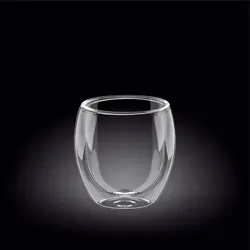 Стакан 250 мл. d=72 мм. h=90 мм. с двойными стенками Термостекло Wilmax /1/60/