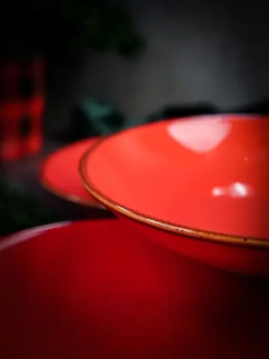 Набор глубоких тарелок Porland Seasons 21 см (4 предмета), 500 мл, красный