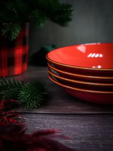 Набор глубоких тарелок Porland Seasons 21 см (4 предмета), 500 мл, красный