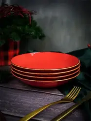 Набор глубоких тарелок Porland Seasons 21 см (4 предмета), 500 мл, красный