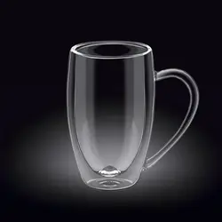 Кружка 400 мл. d=75 мм. h=125 мм. с двойными стенками Термостекло Wilmax /1/48/