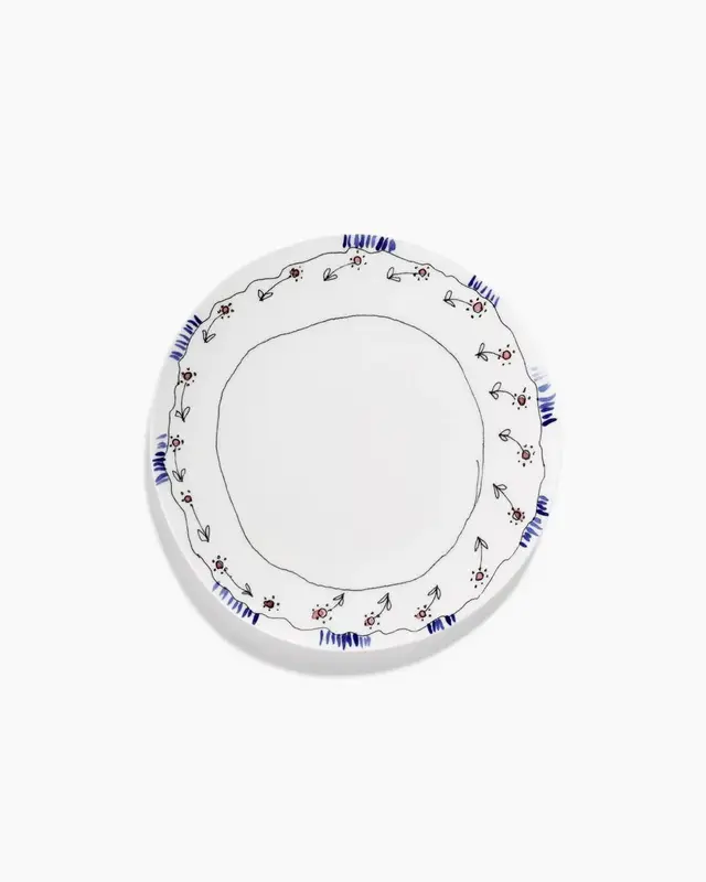 Тарелка 24 см Anemone Milk Midnight Flowers