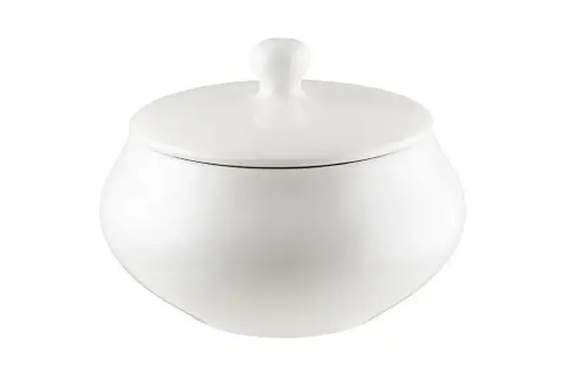 Горшок для подачи 550 мл. с крышкой Белый, форма Гурмэ Bonna /1/6/276/ 