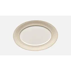 Блюдо с римом 24x15,1 см, h 2,2 см, декор бежевая сетка, Nature Infused