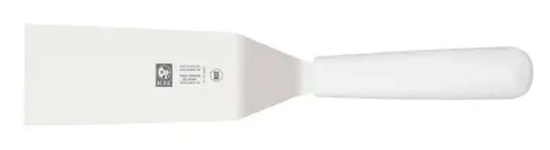Лопатка 33 см. изогнутая раб. часть 16,5*7,5 см. нерж. с пластик. ручкой, белая Icel /1/6/