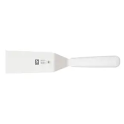 Лопатка 33 см. изогнутая раб. часть 16,5*7,5 см. нерж. с пластик. ручкой, белая Icel /1/6/