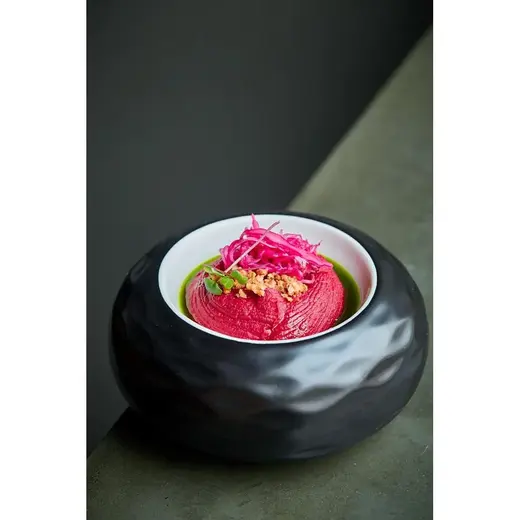 Блюдо для подачи бело-черное P.L. Proff Cuisine Shine 22,5 см 500 мл