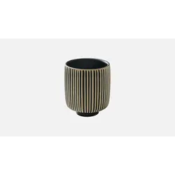 Кружка без ручки, (с рельефом) 320 мл, d 8 см, h 9,5 см, цвет черно-белый, Nara